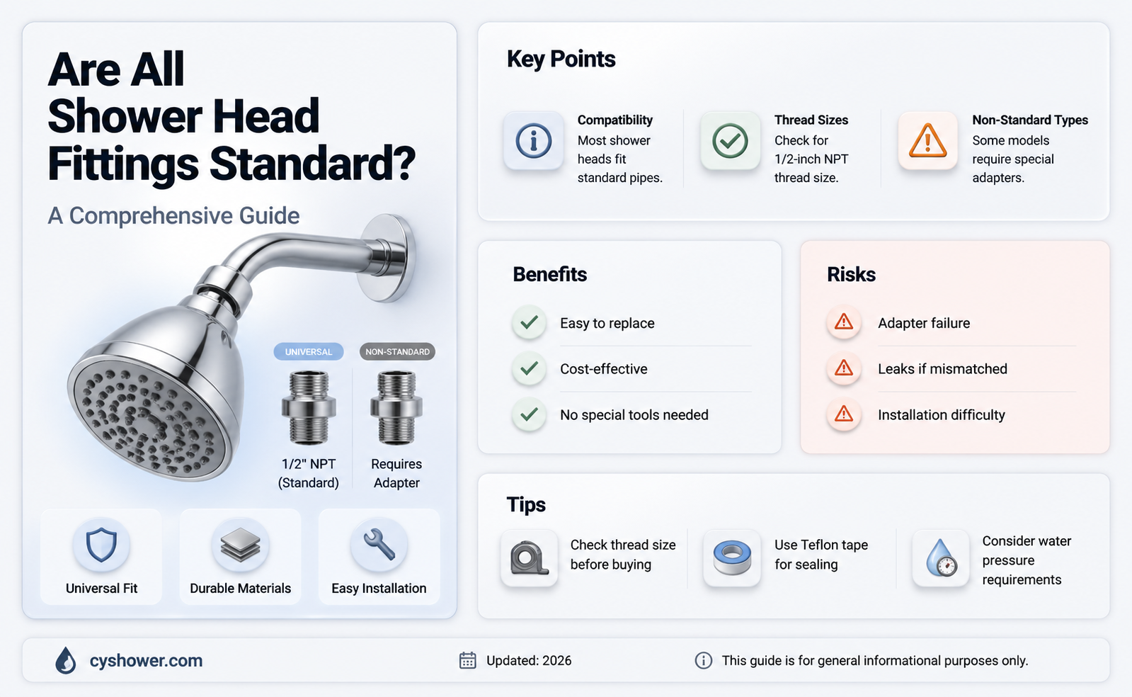 are all shower head fittings standard