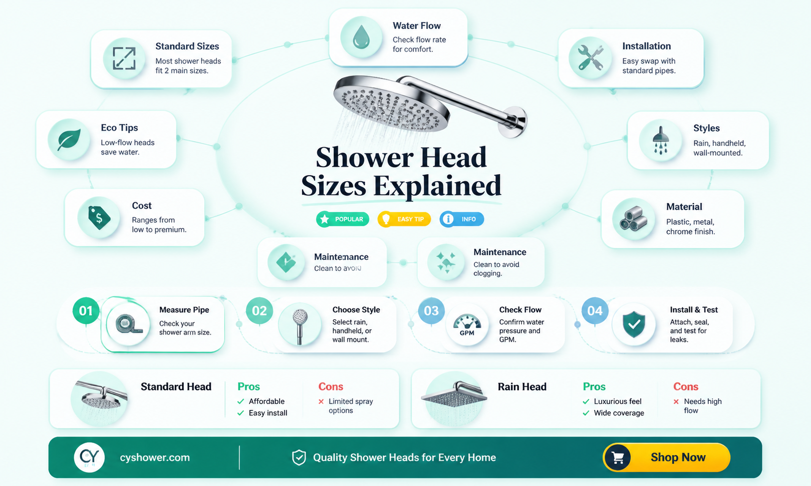 are shower heads all the same size