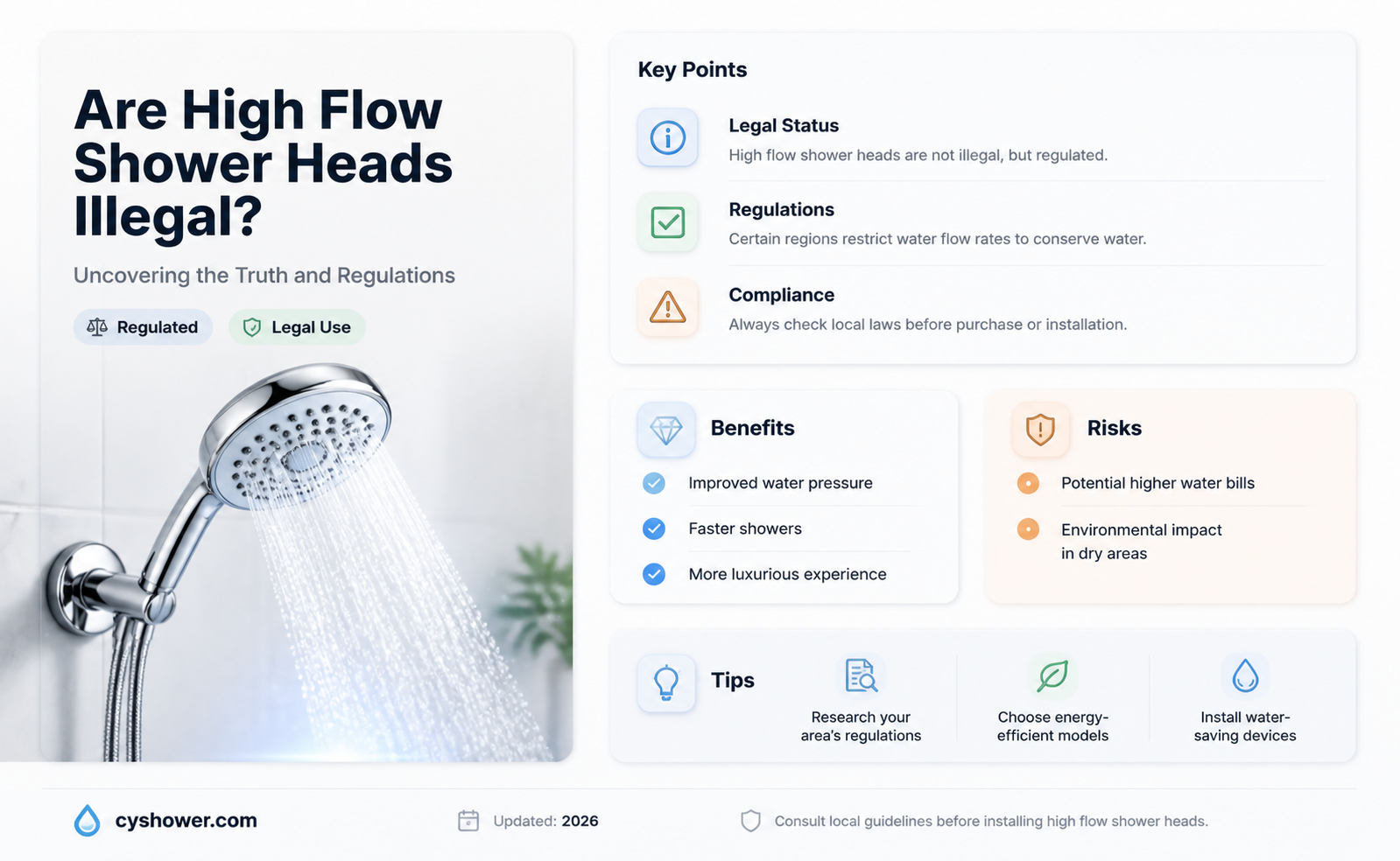 are high flow shower heads illegal