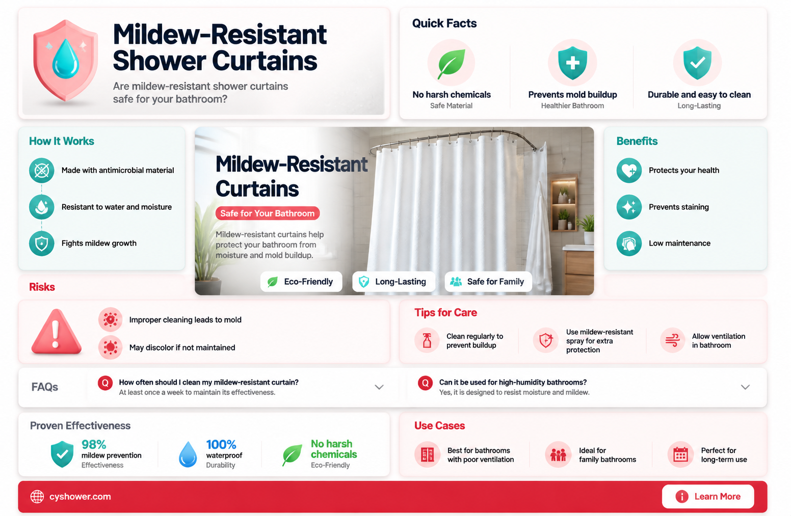 are mildew resistant shower curtains safe