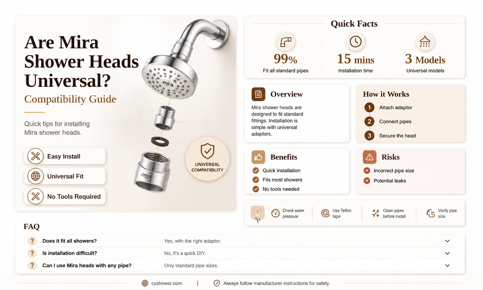 are mira shower heads universal