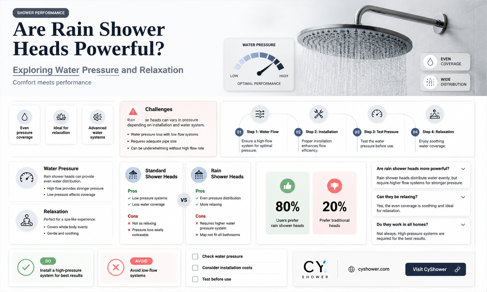 are rain shower heads powerful