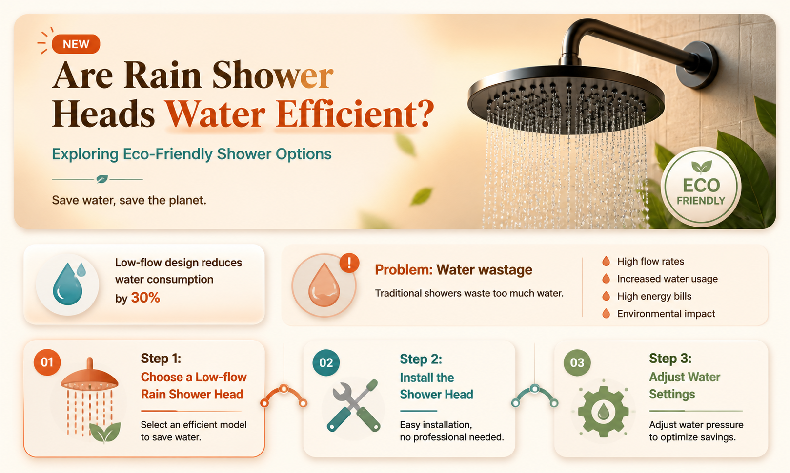 are rain shower heads water efficient