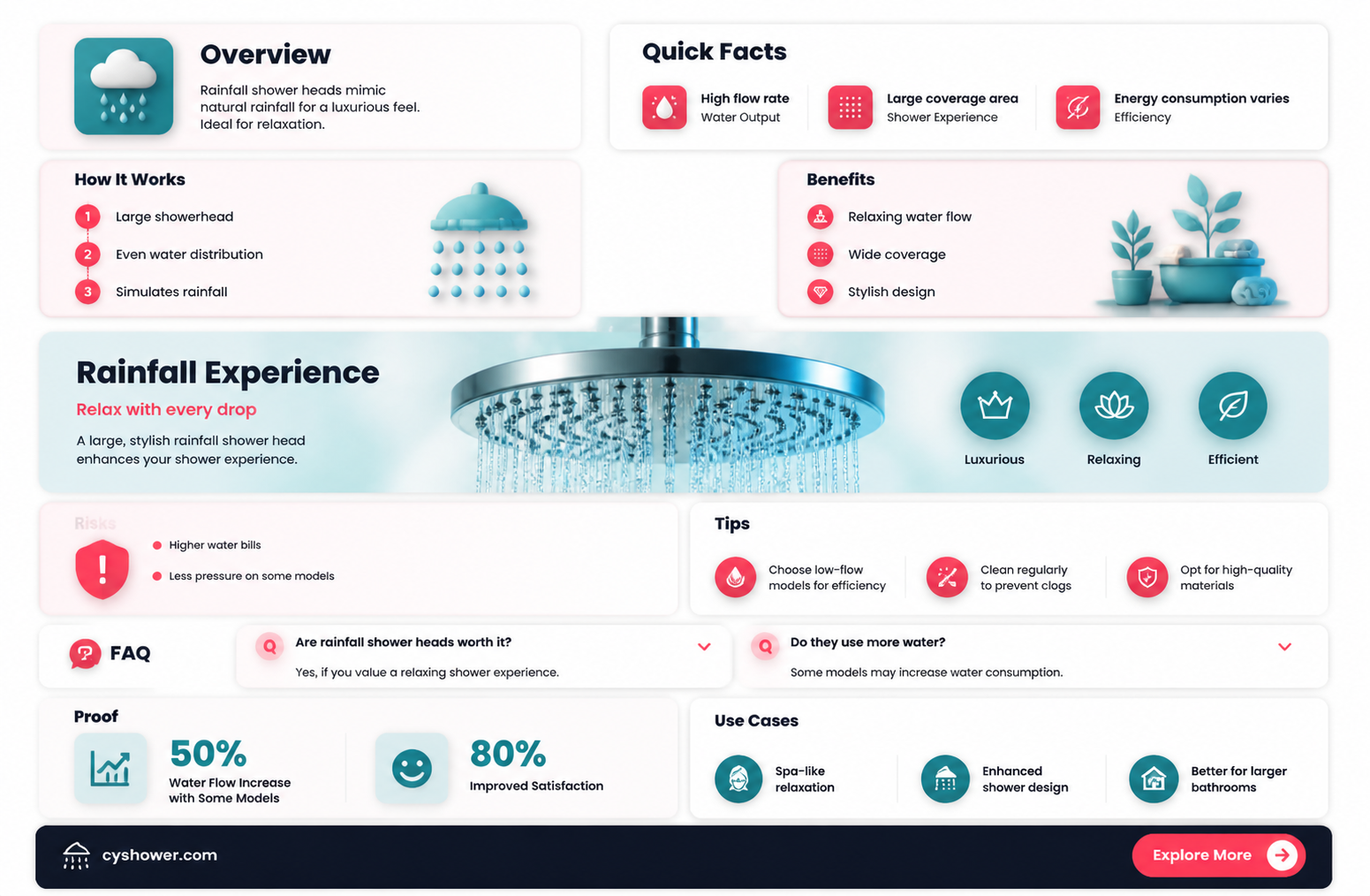 are rainfall shower heads good