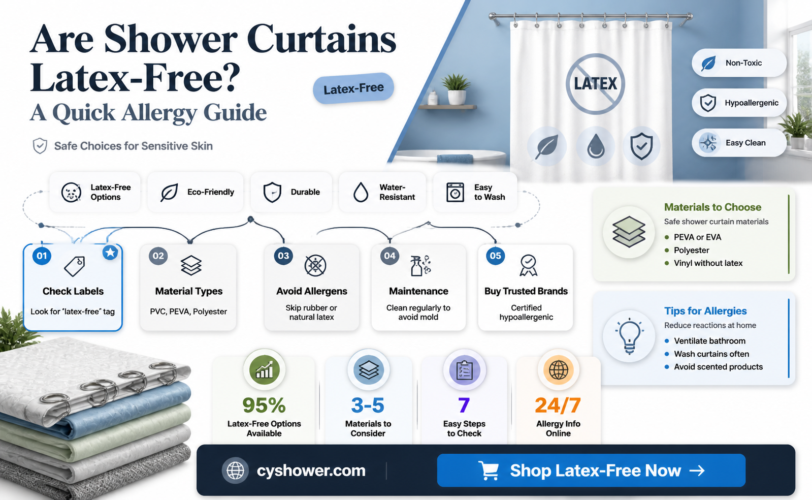 are shower curtains latex free