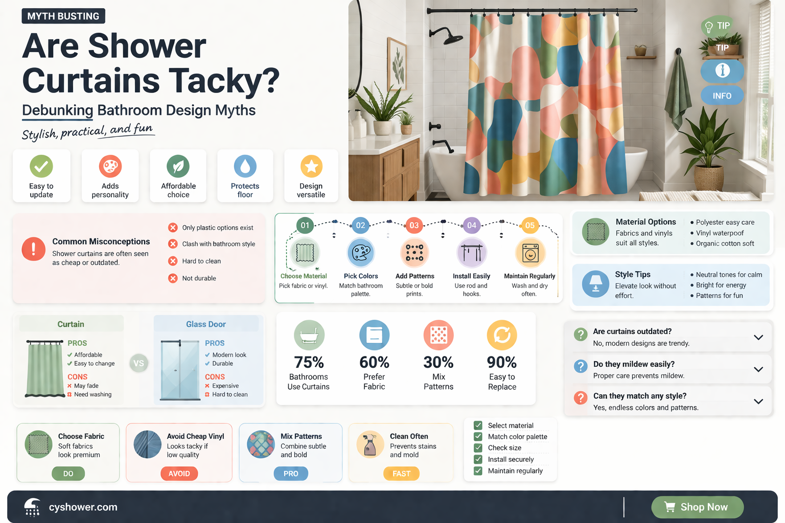 are shower curtains tacky