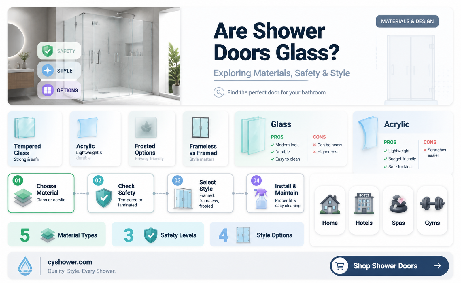 are shower doors glass