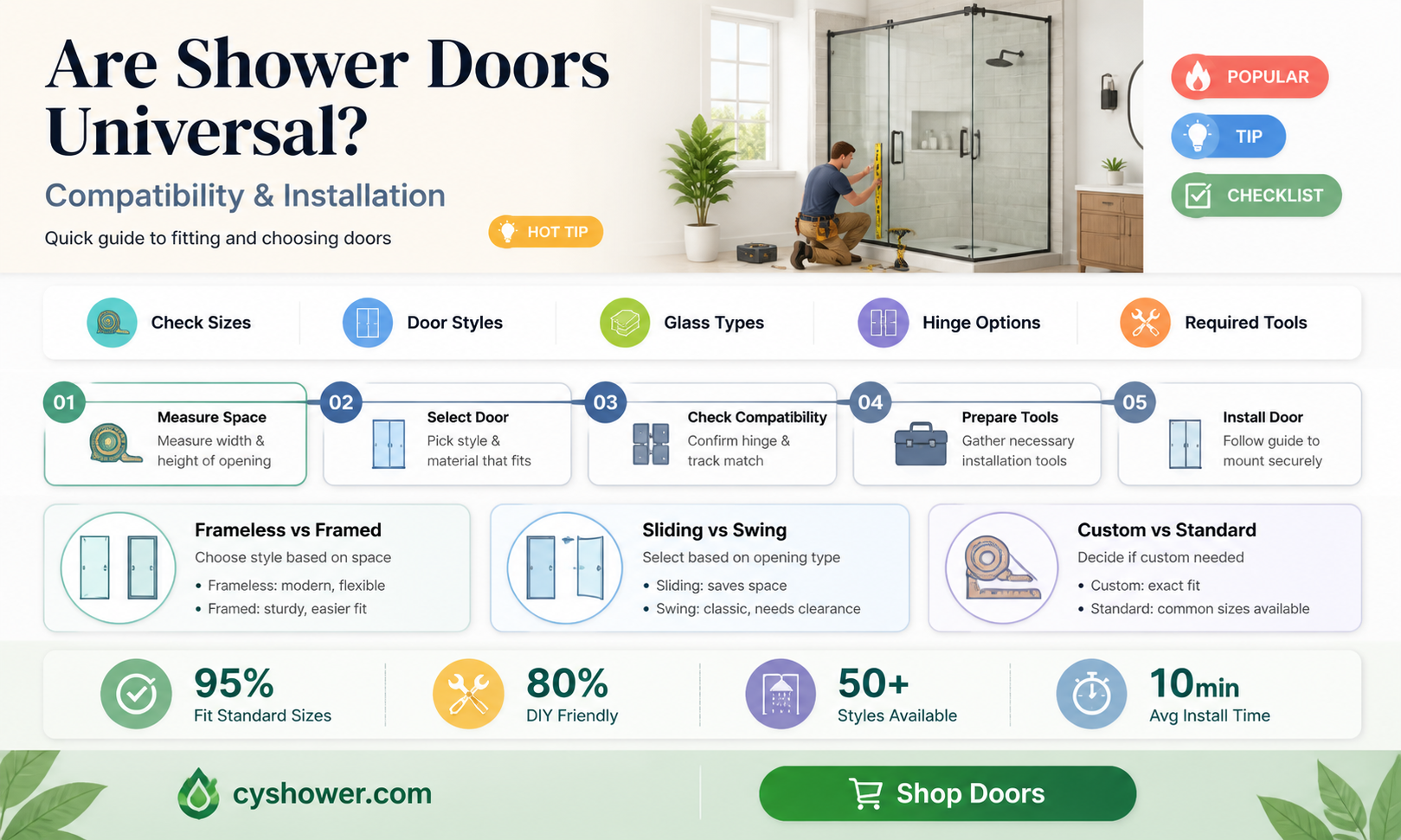 are shower doors universal