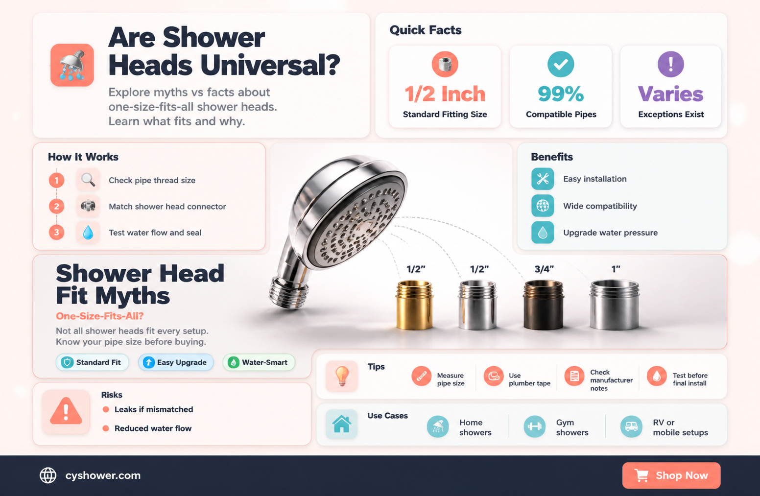 are shower heads one size fits all