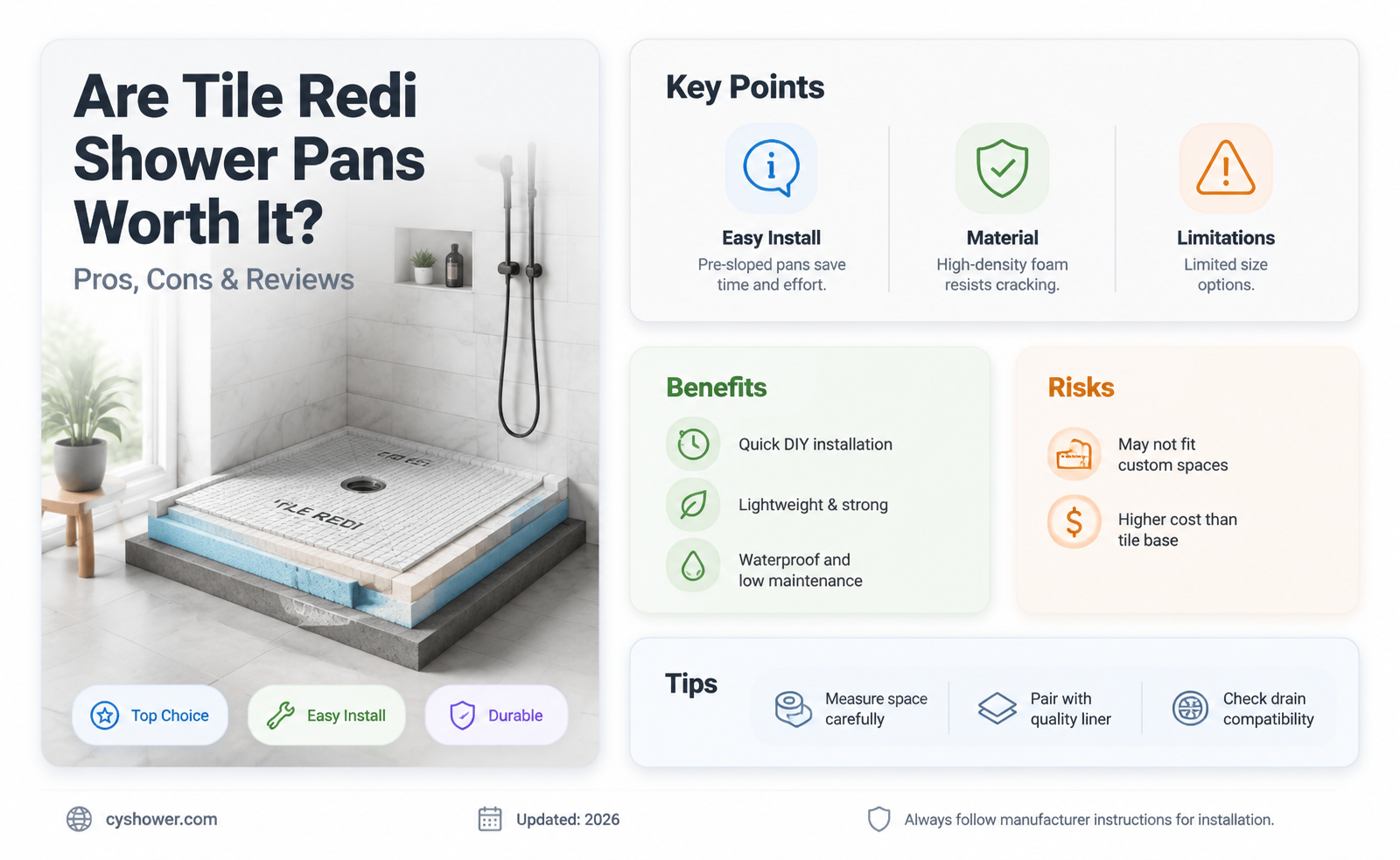 are tile redi shower pans good