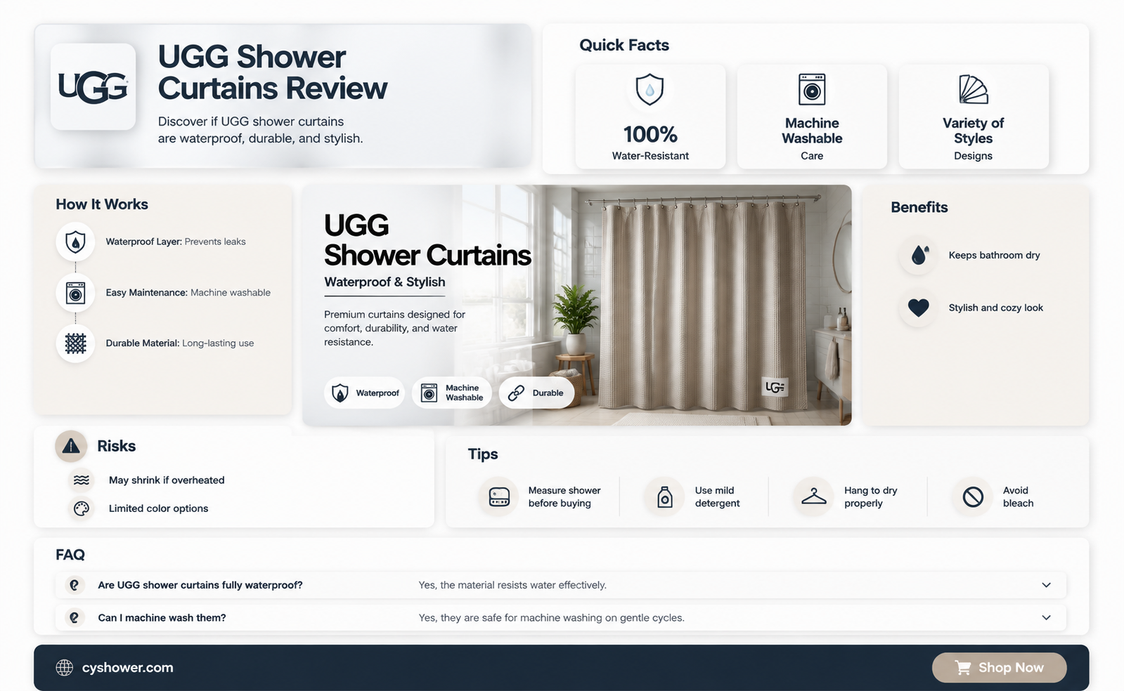 are ugg shower curtains waterproof