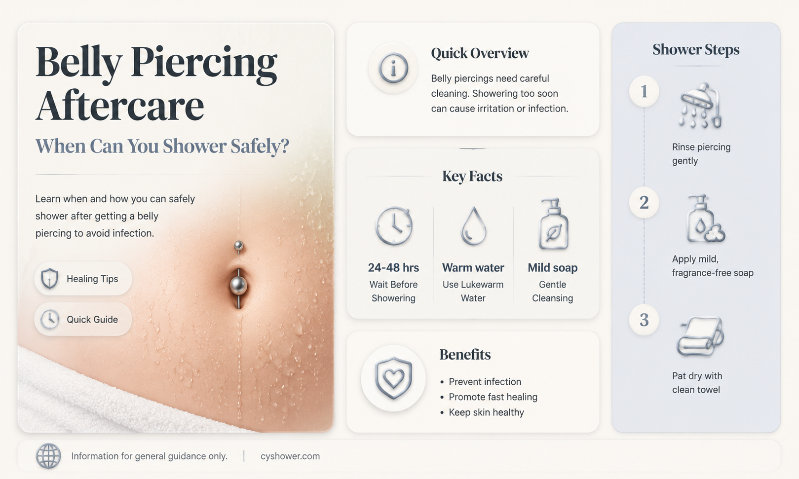 can i shower after getting a belly piercing