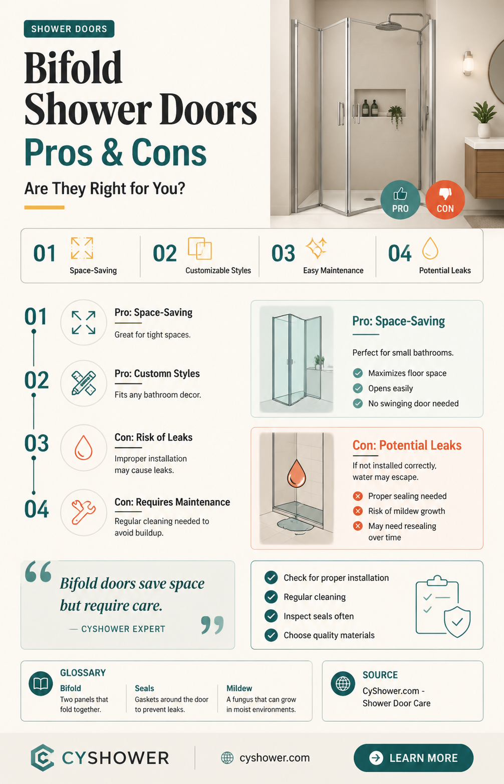are bifold shower doors good