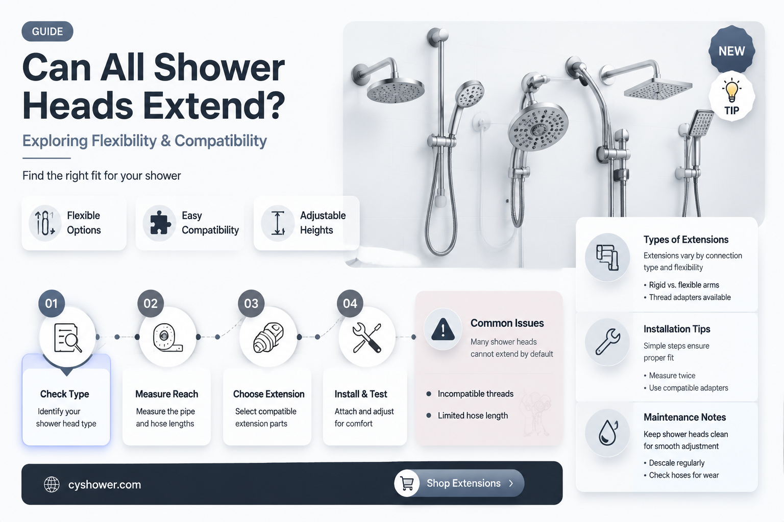 can all shower heads extend