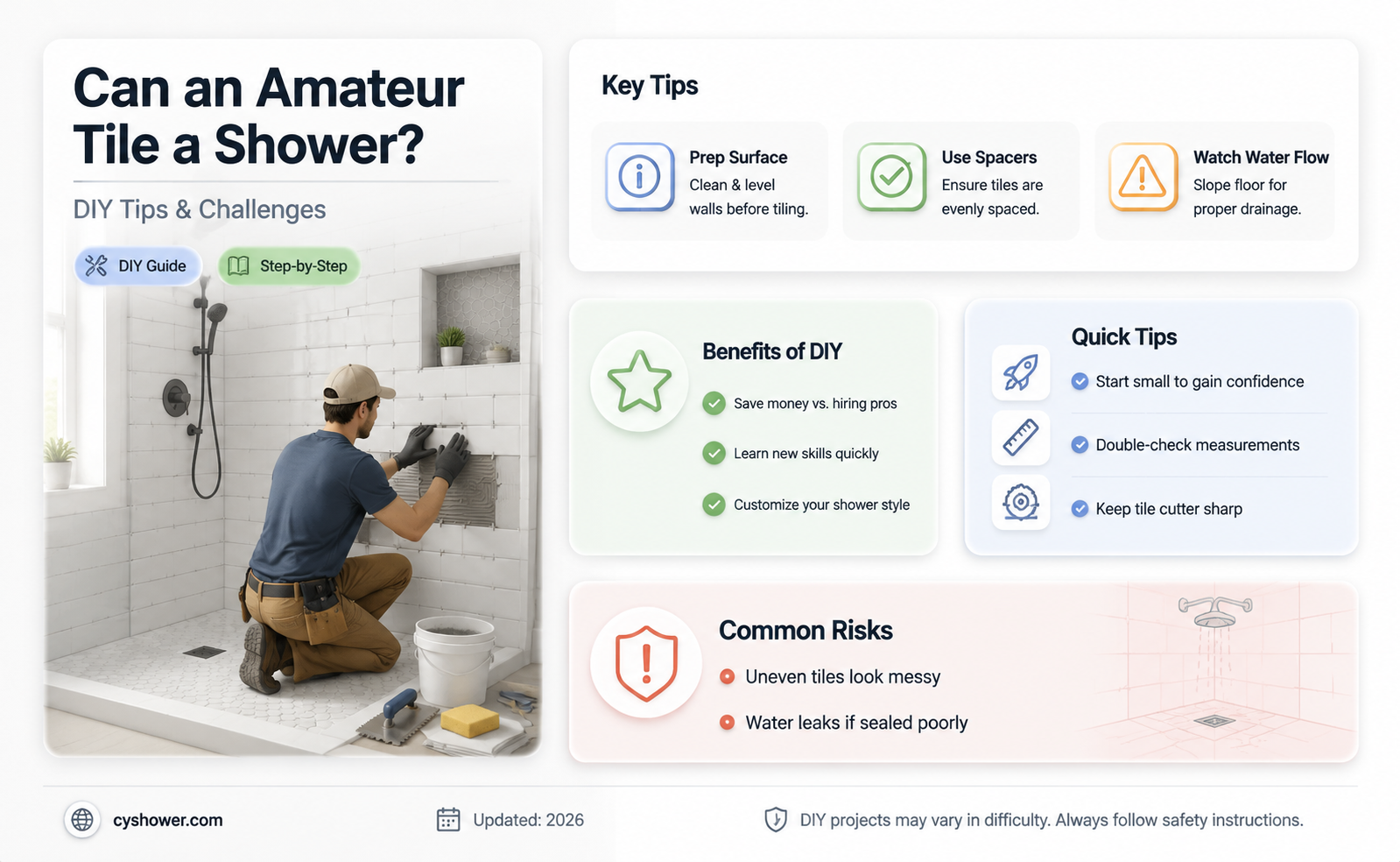can an amatuer tile a shower