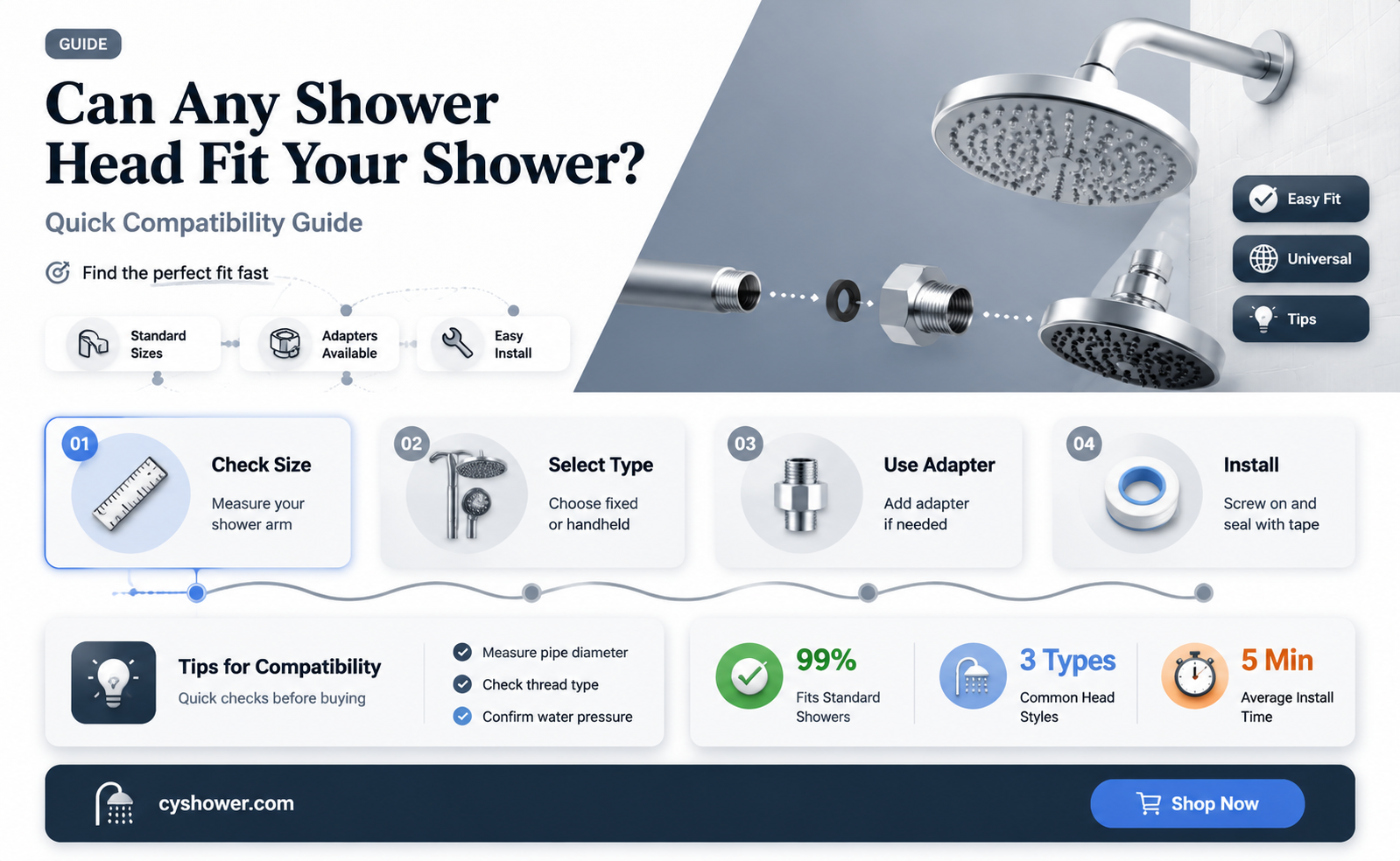 can i put any shower head on my shower