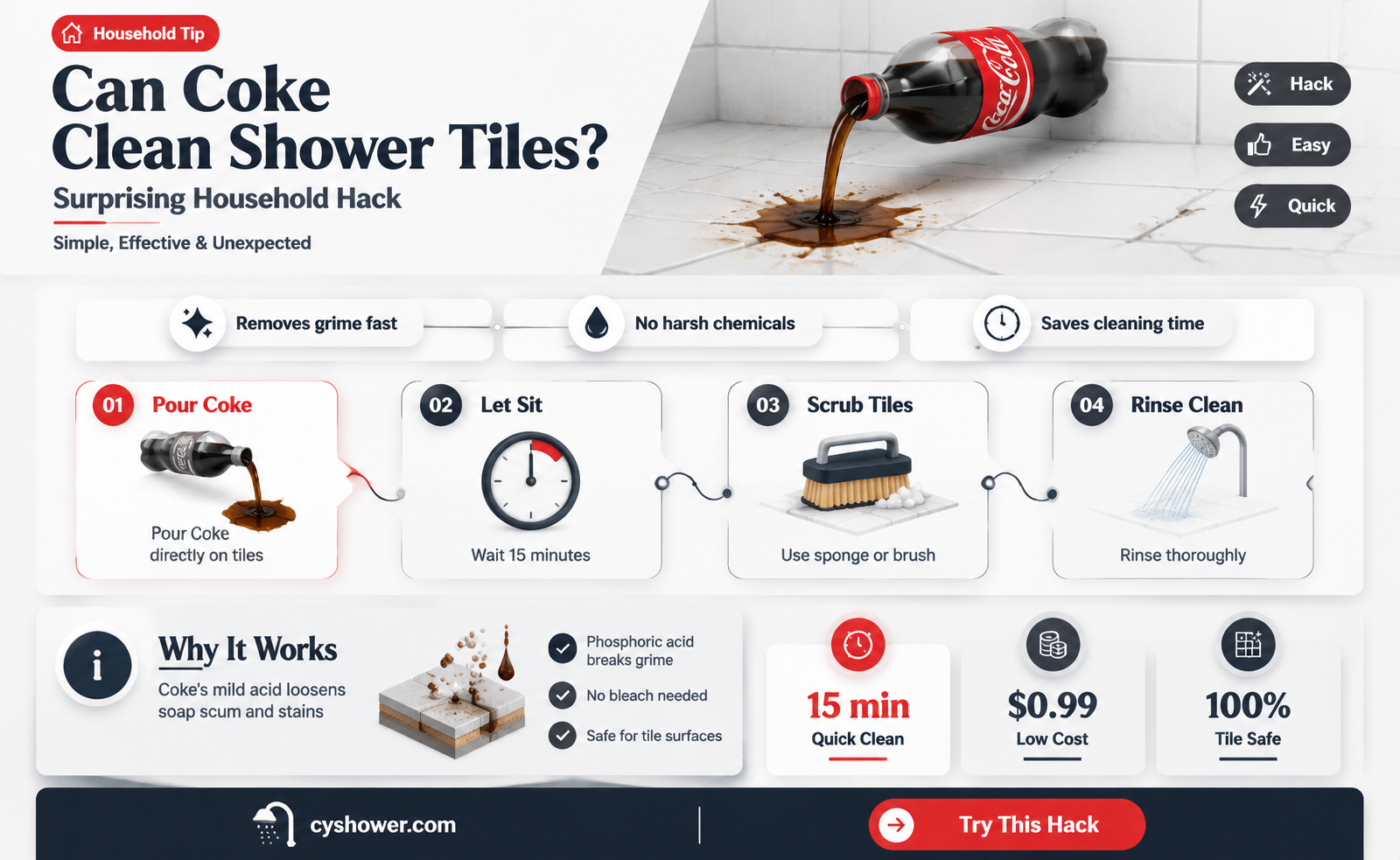can coke clean my shower tile