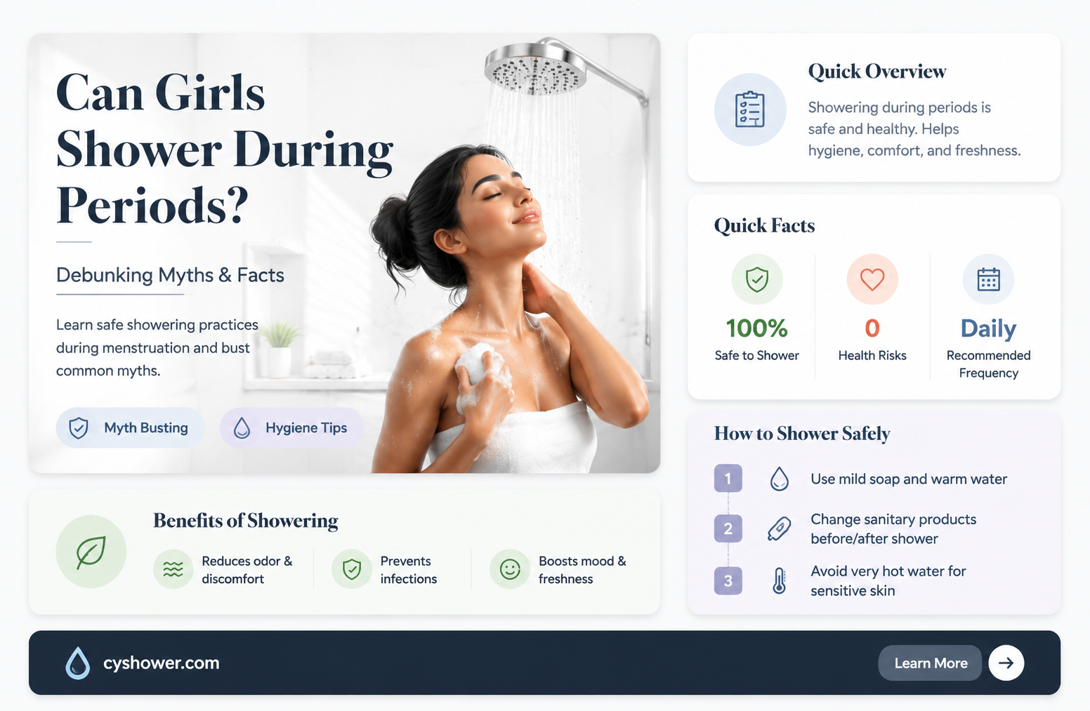 can girl take shower during periods