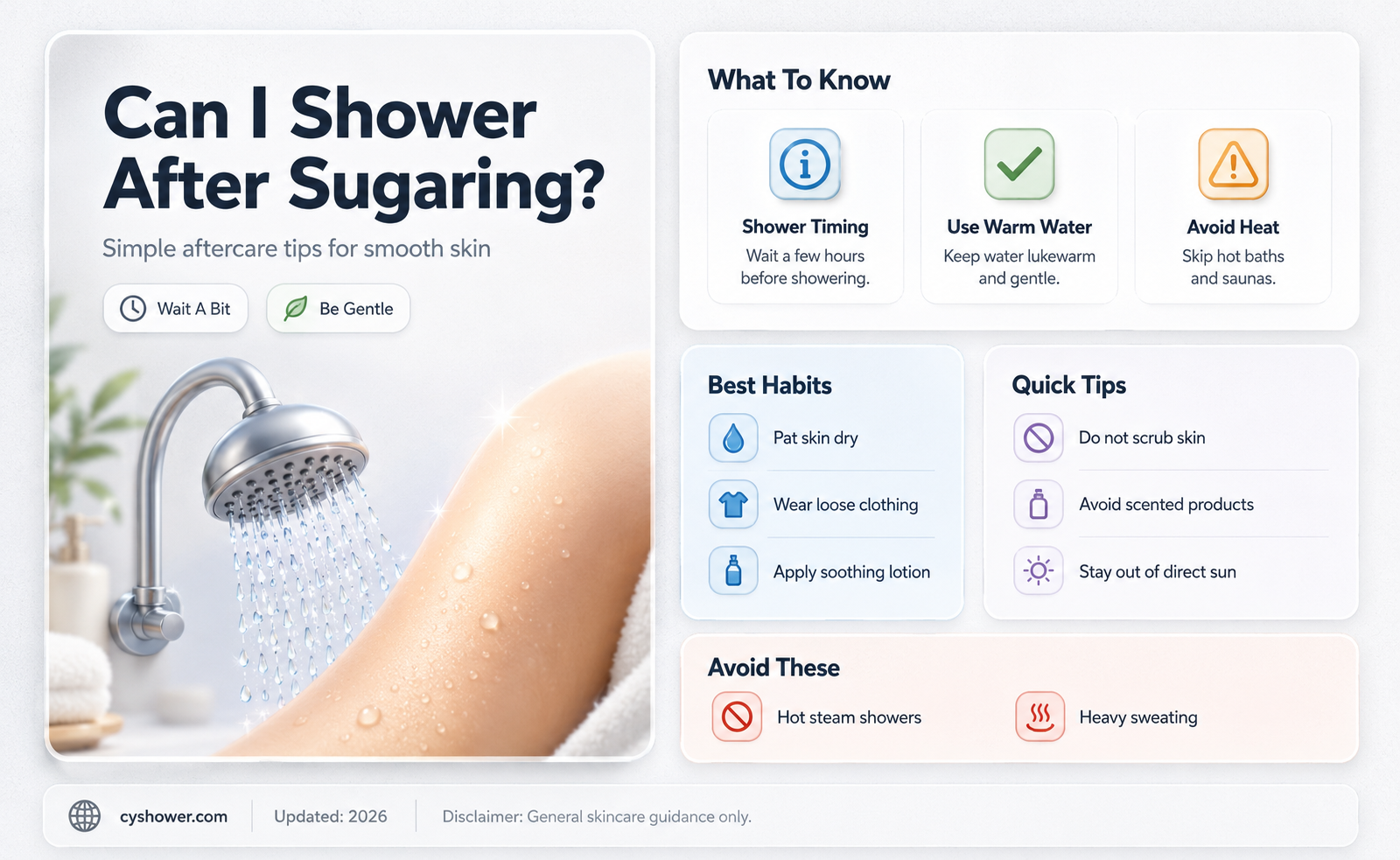 can i shower after sugaring
