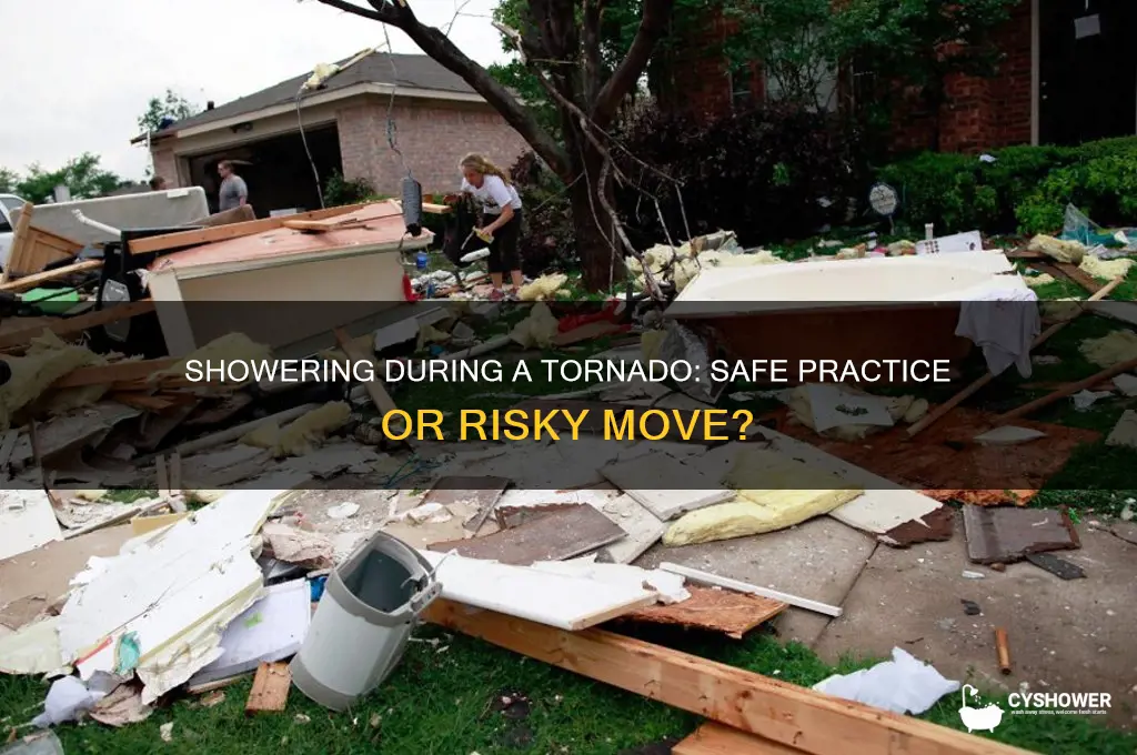 can i shower during a tornado