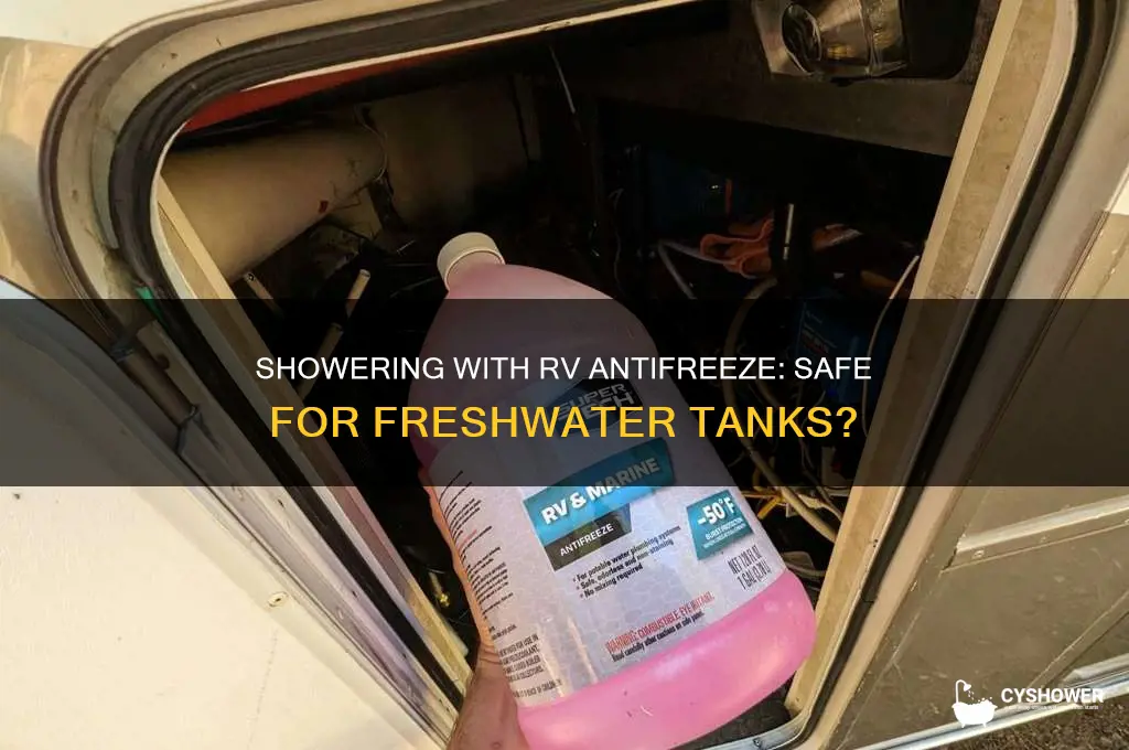 can i shower rv antifreeze in my freshwater tank