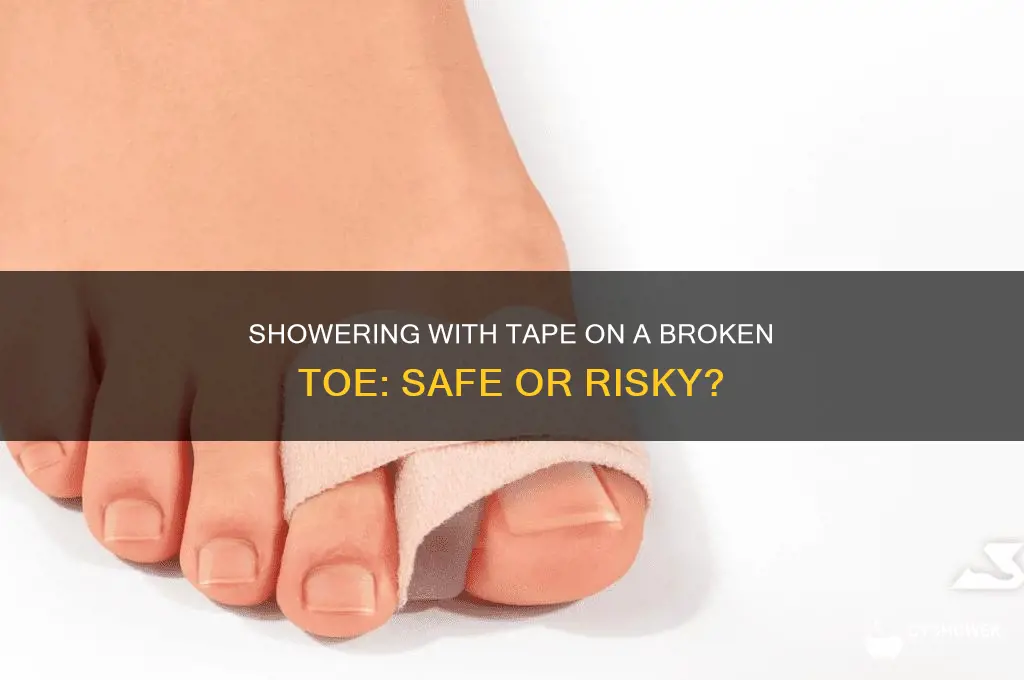 can i shower wirh tape on my broken toe
