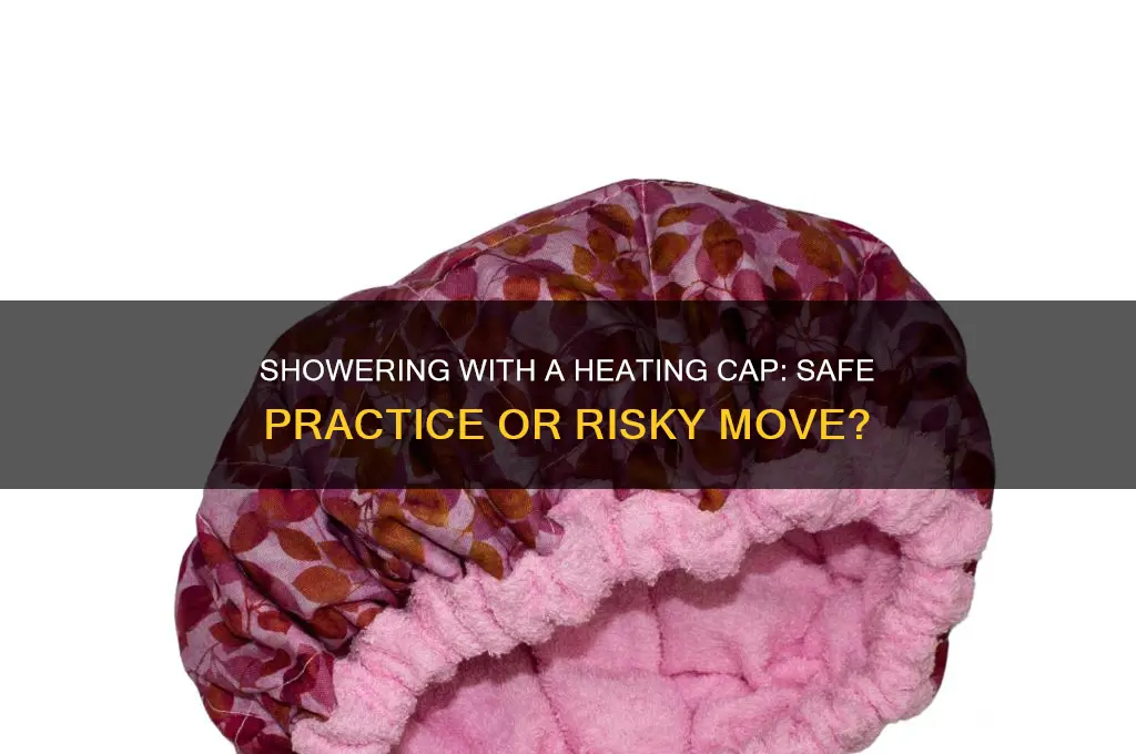 can i shower with a heating cap on