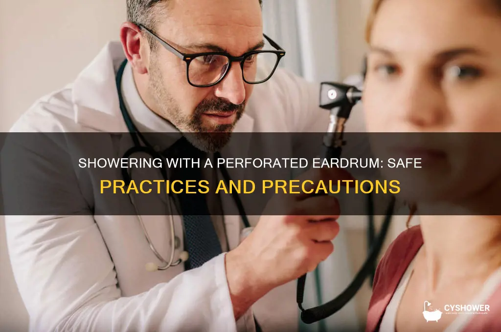 can i shower with a perforated eardrum