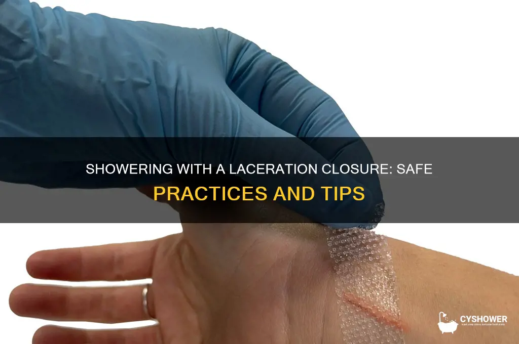 can i shower with laceration closure
