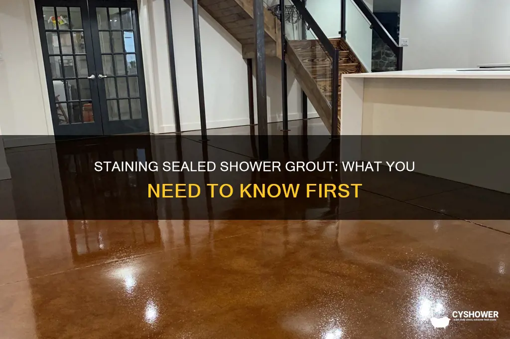 can i stain shower grout after being sealed