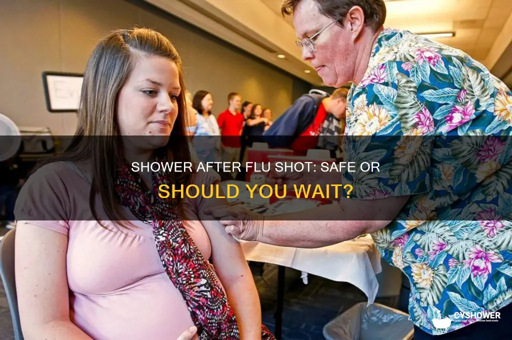 can i take a shower after a flu shot