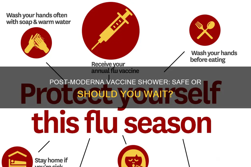 can i take a shower after moderna vaccine