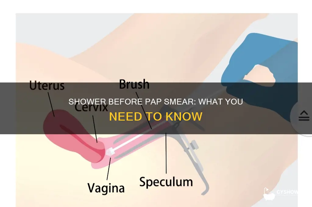 can i take a shower before a pap smear