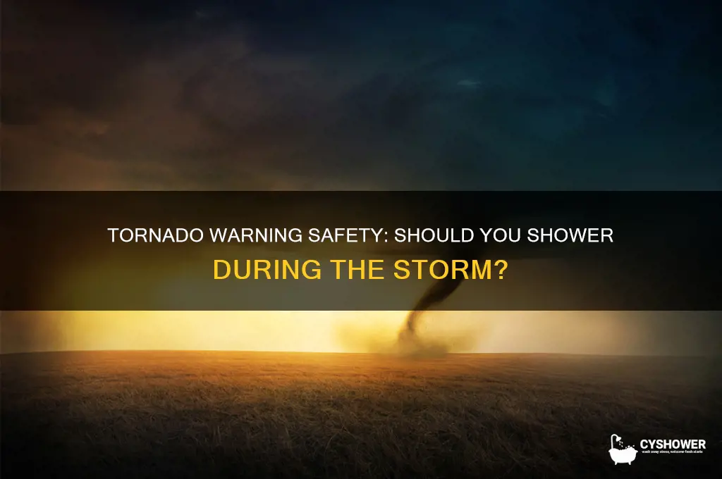 can i take a shower during a tornado warning
