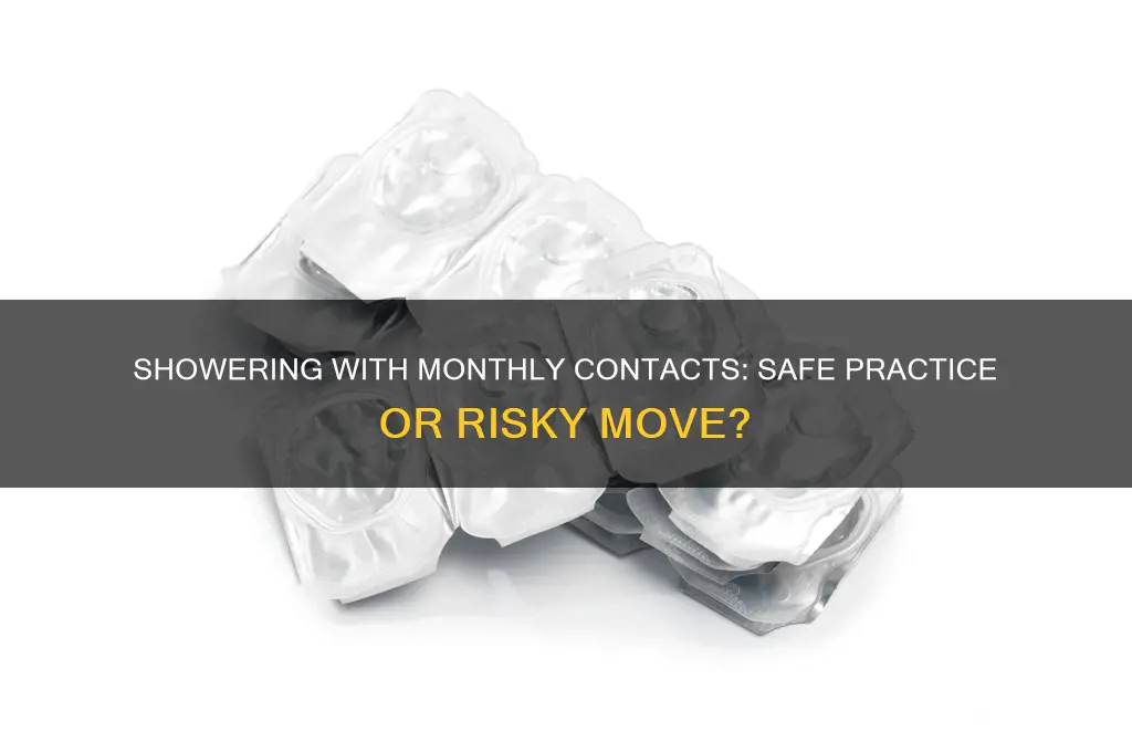 can i take a shower with monthly contacts