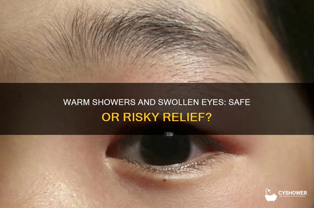 can i take a warm shower with a swollen eye