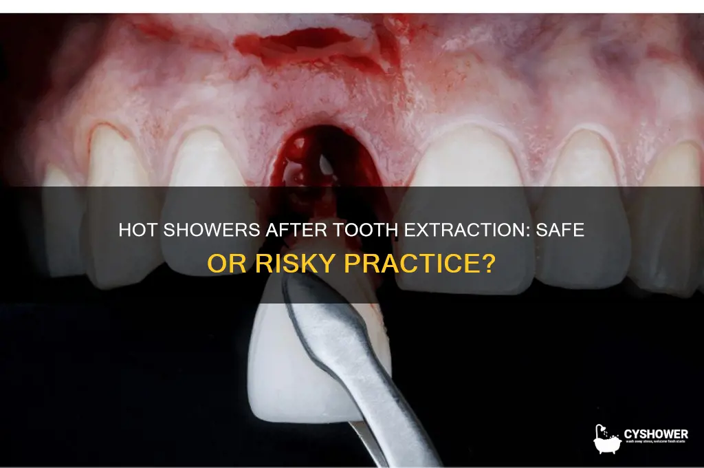 can i take hot shower after tooth extraction