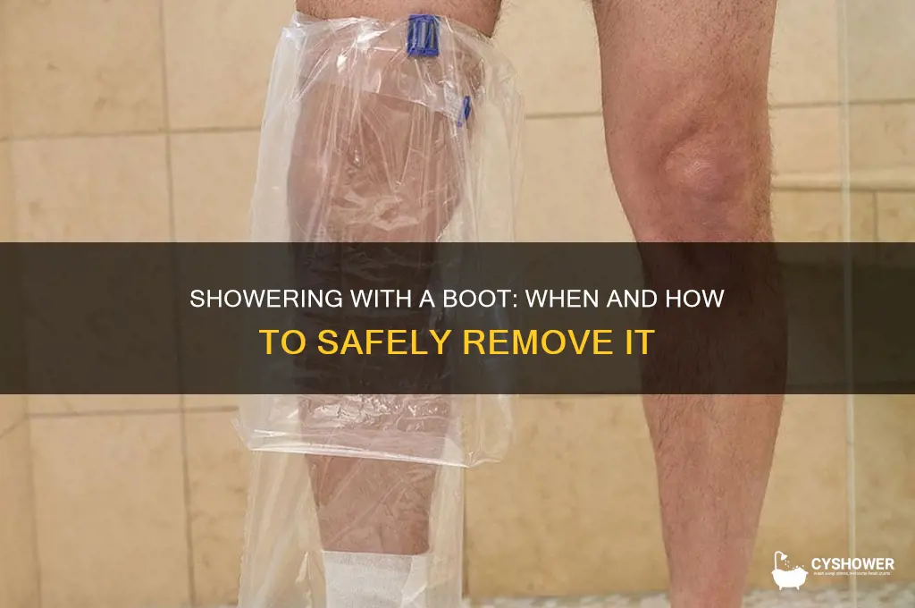 can i take my boot off to shower