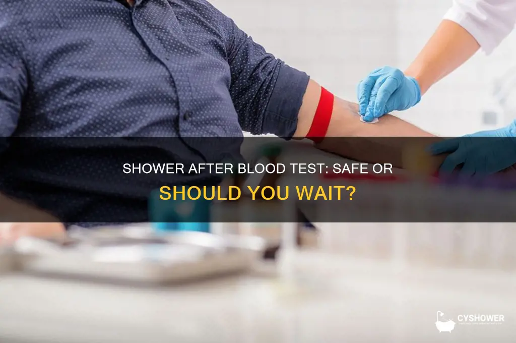 can i take shower after blood test