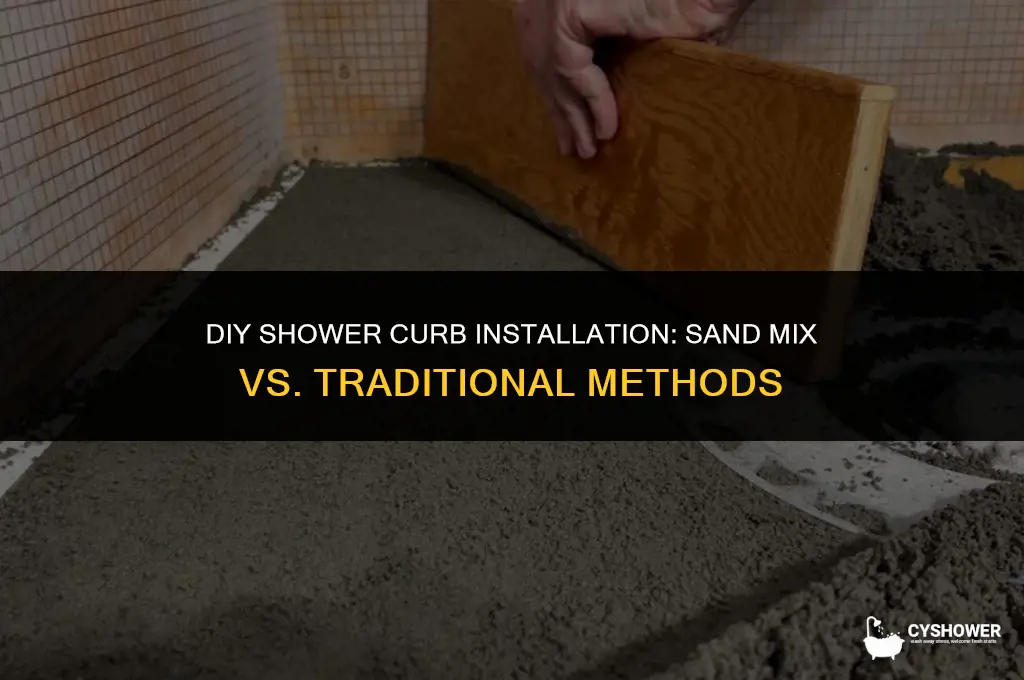 can i use sand mix to set shower curb