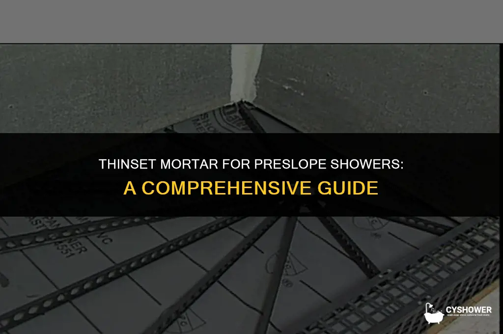 can i use thinset mortar for a preslope shower