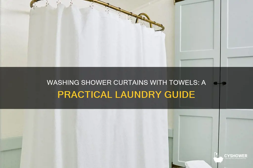 can i wash my shower curtain with towels