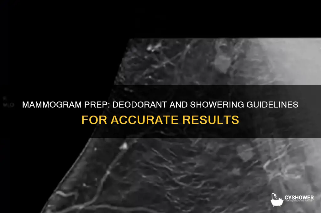 can i wear deoderant and shower before mammogram