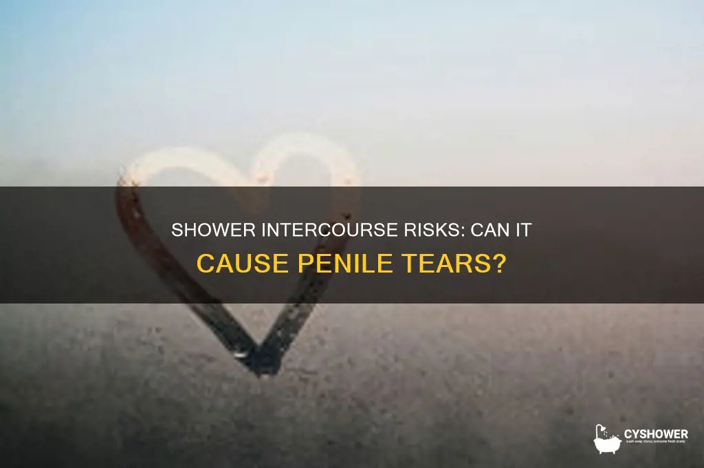 can ibntercourse in shower cause a penis terar
