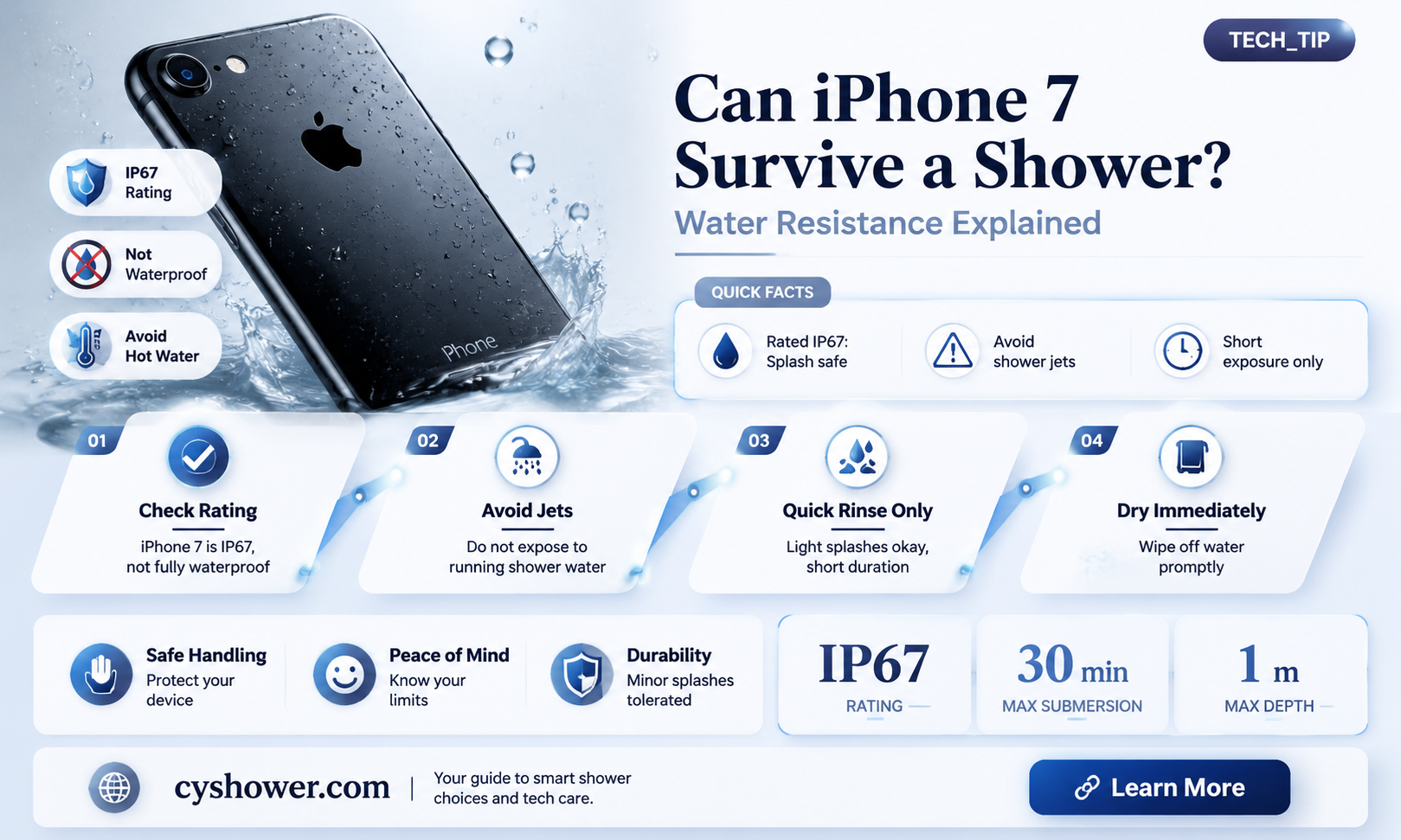 can iphone 7 survive shower