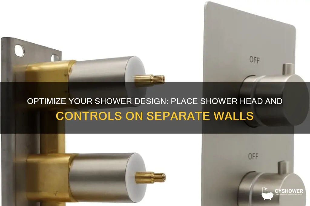 can locate shower head and controls on different walls