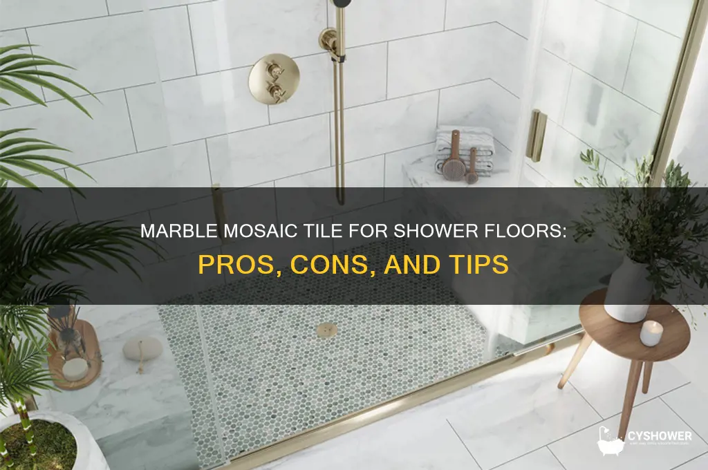 can marble mosaic tile be used on shower floors