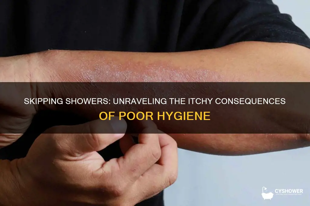 can not taking a shower cause itching