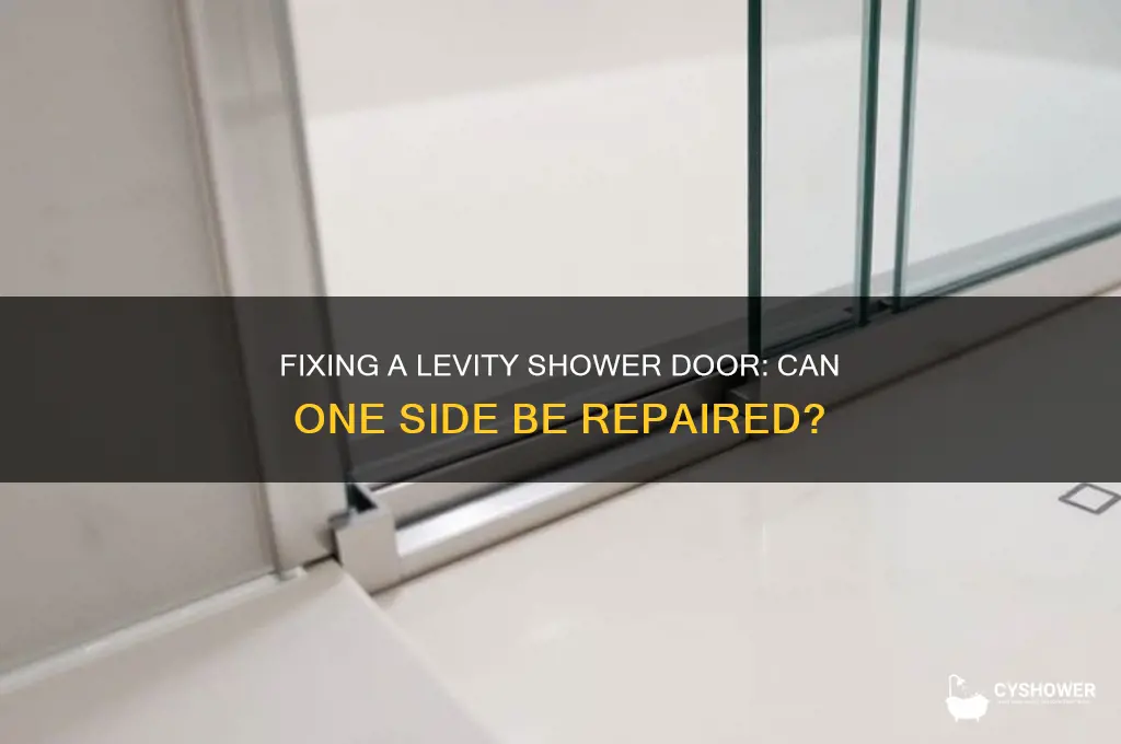 can one side of levity shower door be fixed
