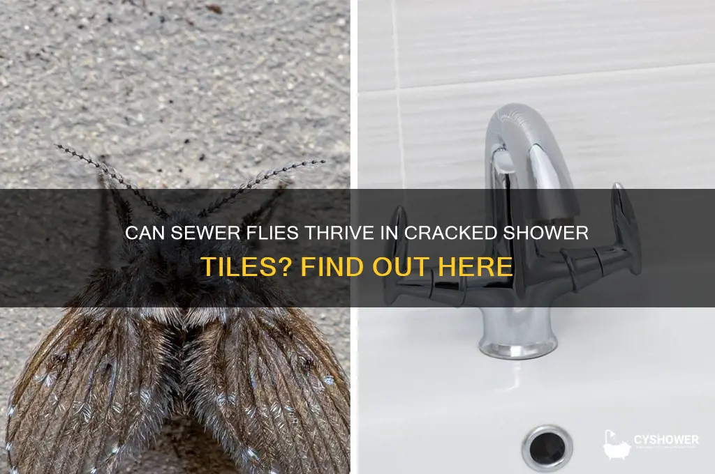 can sewer flies live in cracked shower tile